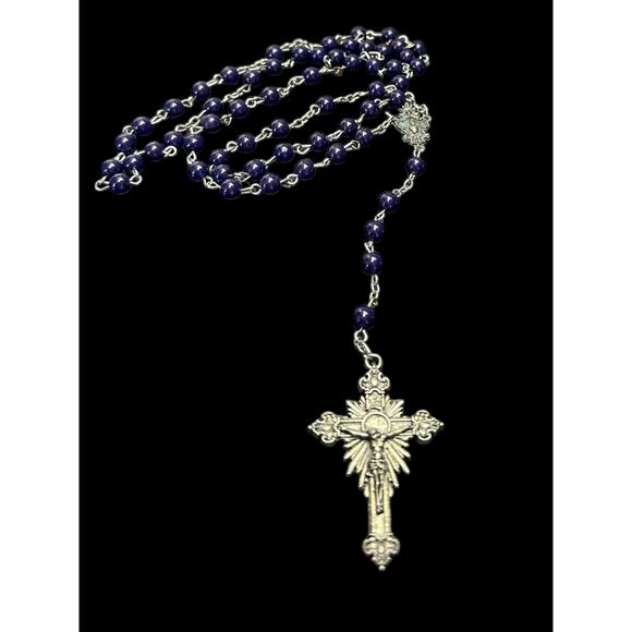 Navy Blue Catholic Rosary - Perfect Devotional Gift - Picture 1 of 4